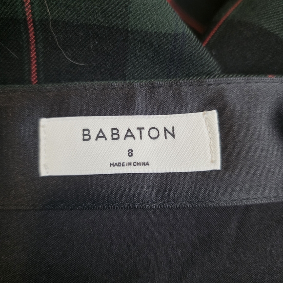 Babaton Tartan A-Line Skirt - Dark Green and Red - Picture 5 of 7